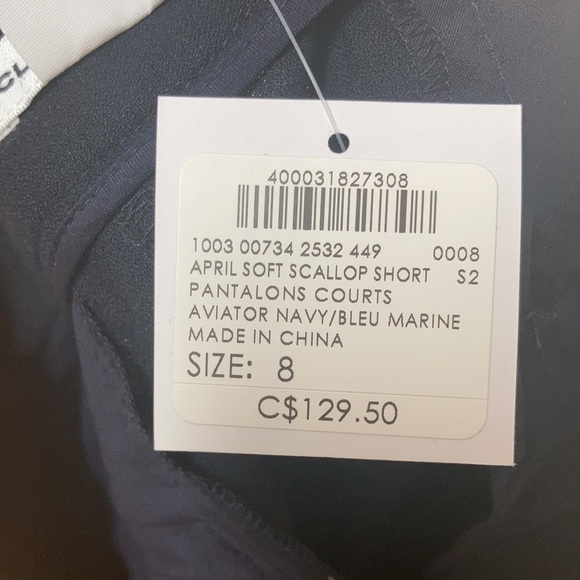 NWT Club Monaco Navy April Soft Scallop Short - Picture 5 of 6